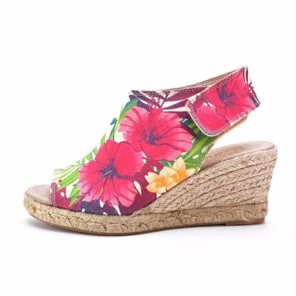 High Heel Floral Espadrilles - Picture 3 of 5